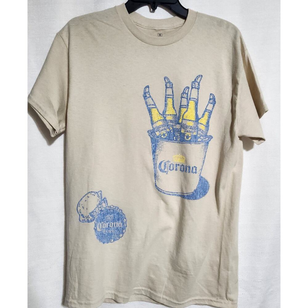 Corona faded beach themed shirt size medium men's